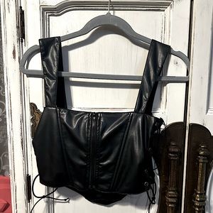 Fashion Nova leather crop top